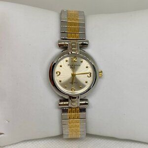 Hampton bay women quartz analog watch two tone 24mm round size 7” running